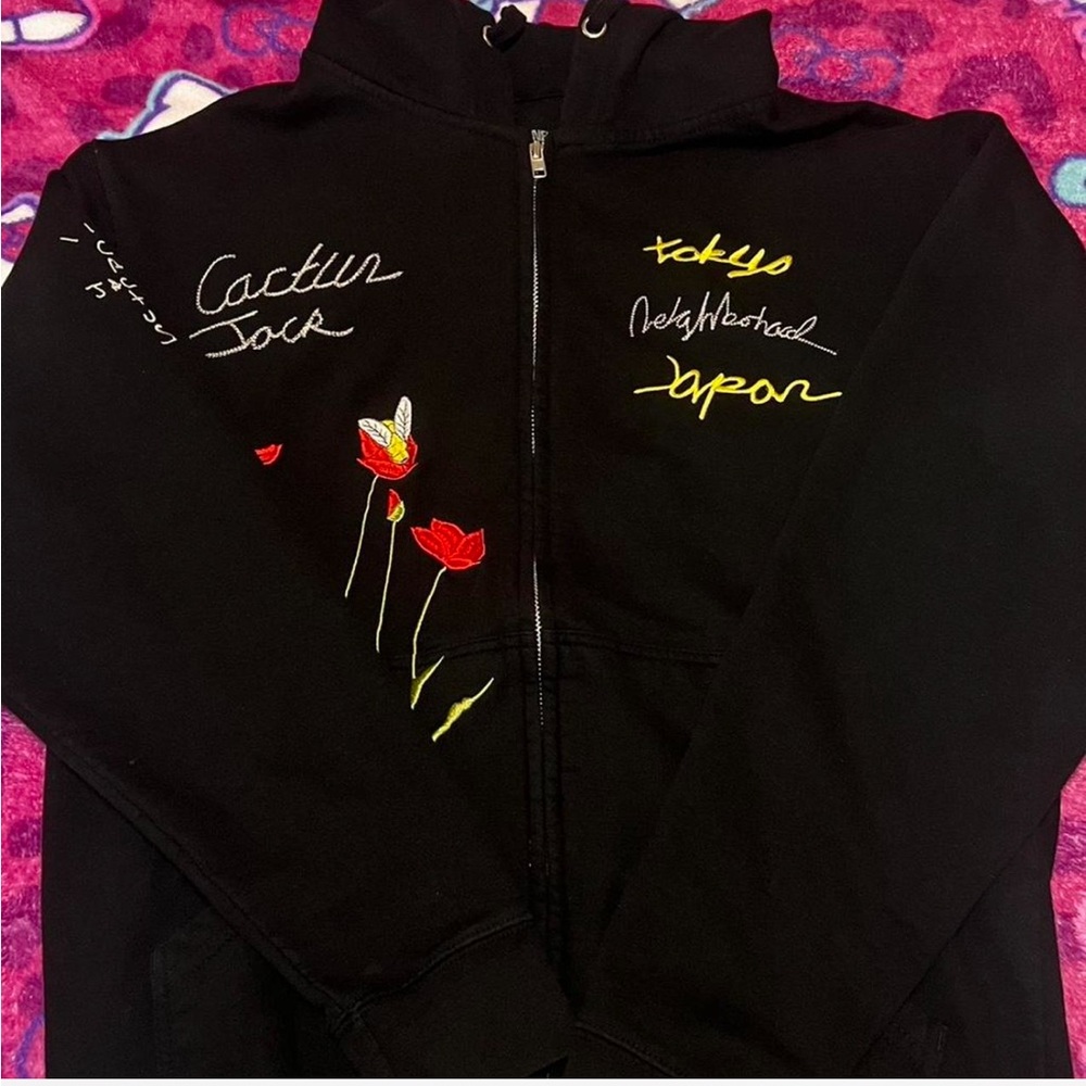 Cactus Jack Black Zip-Up Hoodie